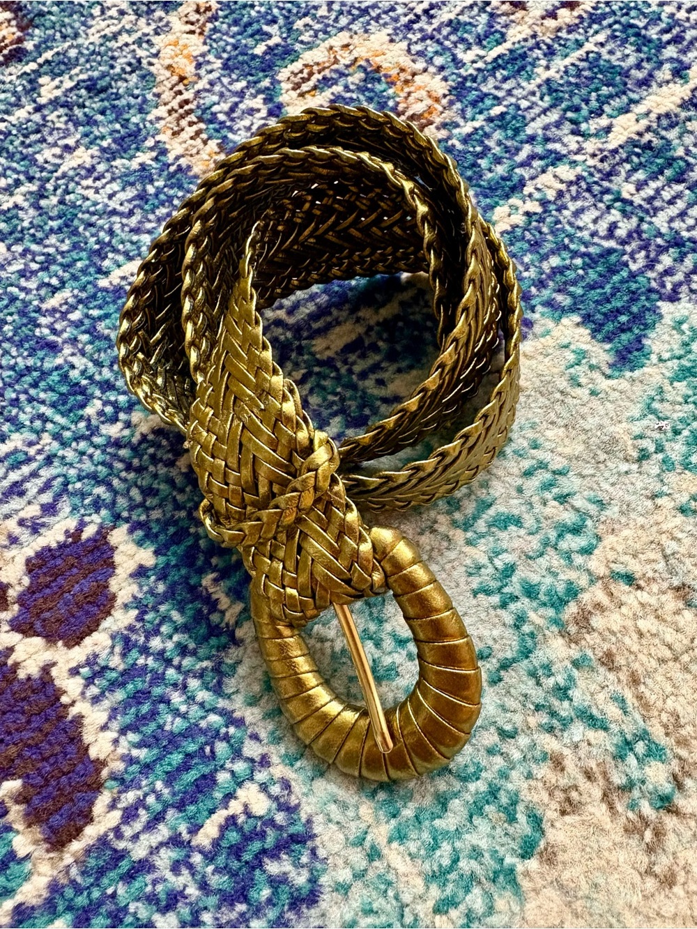 Braided Metallic Gold Belt